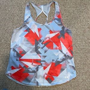 Under Armour Twist Tank size XL Gray/Orange Like New